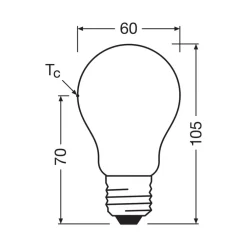 OSRAM LED-pære matt E27 3,8W 2700K 806lm dimbar Outlet