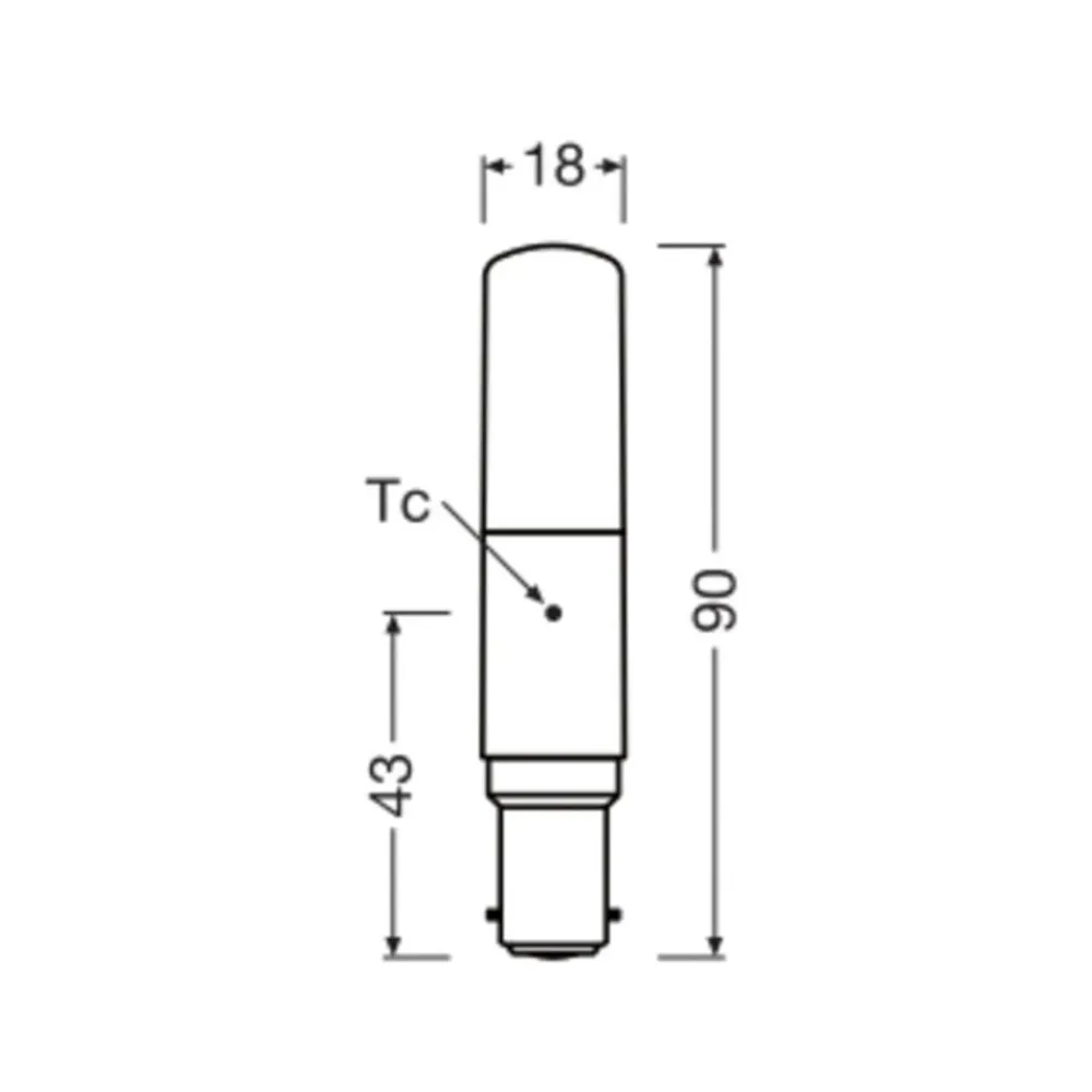 OSRAM LED-pære Special T, B15d, 8 W, 2700 K, dimbar.| Dimbar Led-Pære|Dimbar Led-Pære