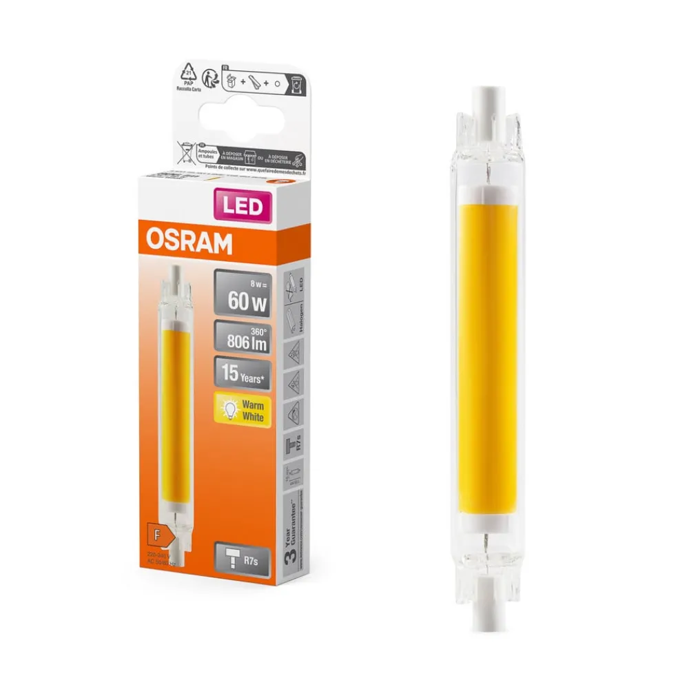 OSRAM LED-pære stang R7s 117,6 mm 8W 827 Slim Line| R7S Pærer