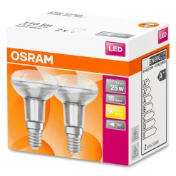 OSRAM LED-reflektor E14 R50 1,6 W 2 700 K 2-pakk New