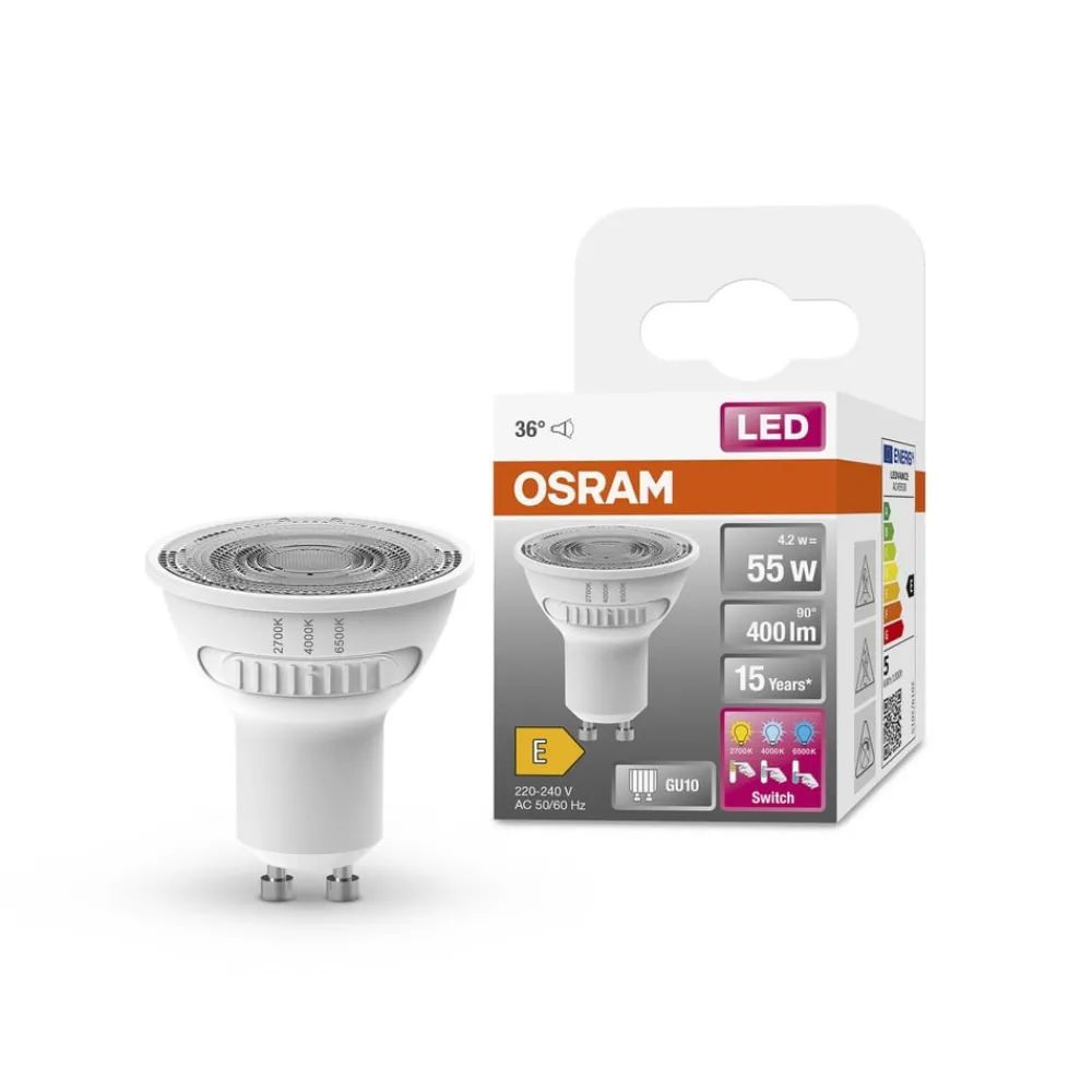 OSRAM LED-reflektor GU10, PAR16, CCT, 4,2 W, 36°, 400 lm| Gu10 Pærer