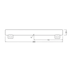OSRAM LED-rørpære S14s 3W rør 2,700K 30cm matt dimbar| S14 Pærer
