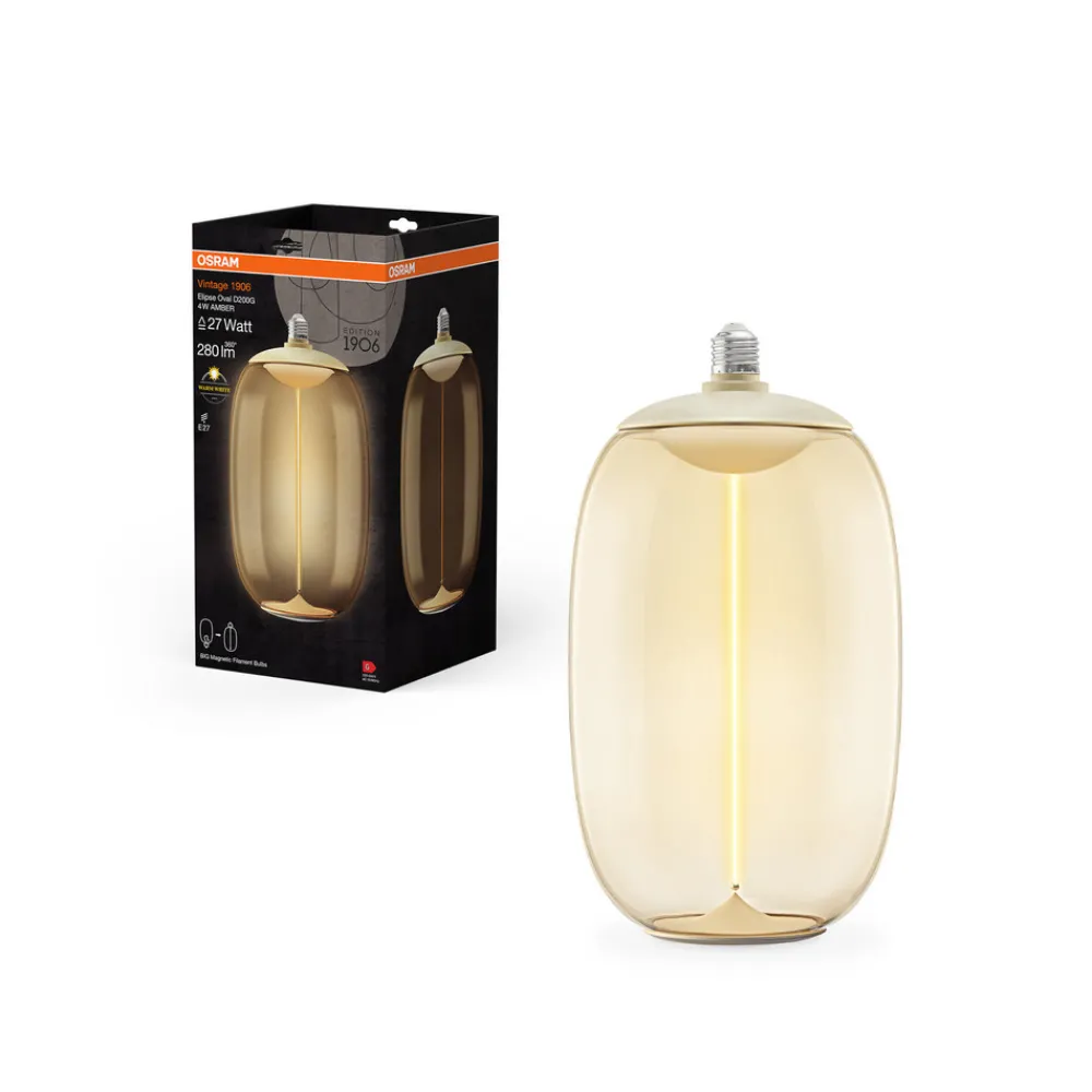 OSRAM Vintage 1906 Big Elipse Oval, ravgult E27 827 glødetråd Sale