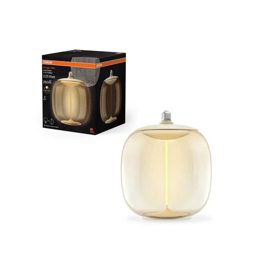 OSRAM Vintage 1906 Big Oval, ravgult, E27, 2700 K, glødetråd| E27 Pærer