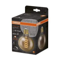OSRAM Vintage 1906 LED-globe G95 E27 7W gull dim| E27 Pærer|Dimbar Led-Pære