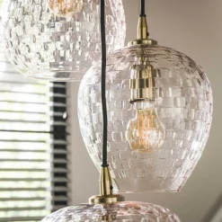 Zijlstra Patch hengelampe, klar, Ø 40 cm, glass, 5 lyskilder