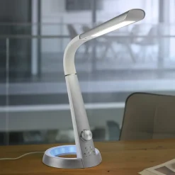 Paul Neuhaus Bill LED-skrivebordslampe, sølv| Kontorbelysning