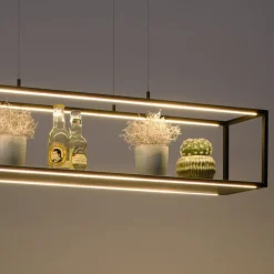 Paul Neuhaus Contura LED-hengelampe, svart, metall, dimmer| Led-Innendørs|Pendellamper