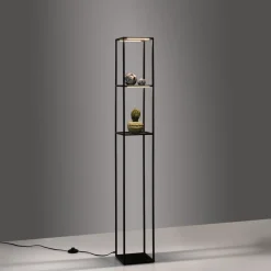 Paul Neuhaus LED-gulvlampe Contura, svart, metall, 140 cm| Gulvlamper