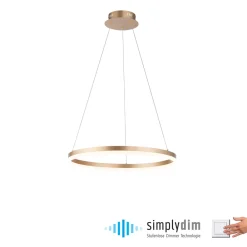 Paul Neuhaus LED-hengelampe Titus, Ø 60 cm, messing, dimbar Discount