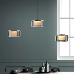 Paul Neuhaus LED-hengelampe Rika, 71 cm, glass, dimbar Outlet