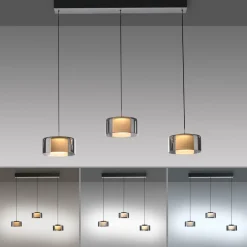 Paul Neuhaus LED-hengelampe Rika, 71 cm, glass, dimbar Outlet