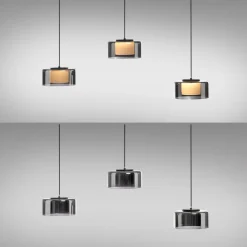 Paul Neuhaus LED-hengelampe Rika, 71 cm, glass, dimbar Outlet