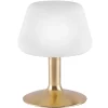 Paul Neuhaus Till bordlampe, messingfarget, glass, dimbar Clearance