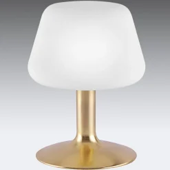 Paul Neuhaus Till bordlampe, messingfarget, glass, dimbar Clearance
