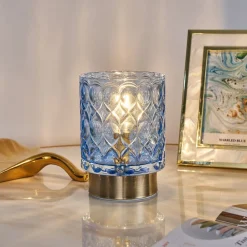 Pauleen Chic Glamour E14-LED batteri blå/messing| Dekorasjonsbelysning