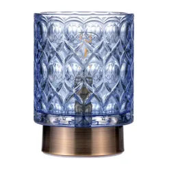 Pauleen Chic Glamour E14-LED batteri blå/messing| Dekorasjonsbelysning