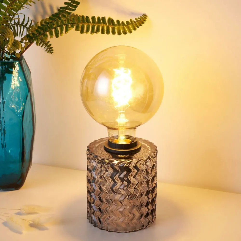Pauleen Crystal Smoke bordlampe med glass-sokkel| Bordlamper