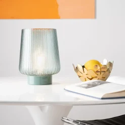 Pauleen Pretty Glamour E27-LED turkis metallfot| Bordlamper