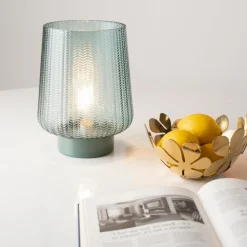 Pauleen Pretty Glamour E27-LED turkis metallfot| Bordlamper