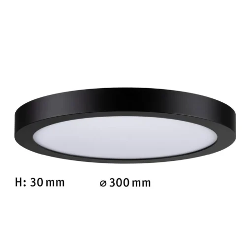 Paulmann Abia LED-panel Ø 30cm 4 000 K svart| Kontorbelysning