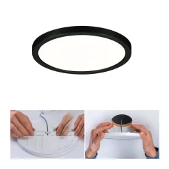 Paulmann Areo LED-panel rund svart 4000K Ø17,5 cm| Downlights