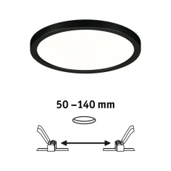 Paulmann Areo LED-panel rund svart 4000K Ø17,5 cm| Downlights
