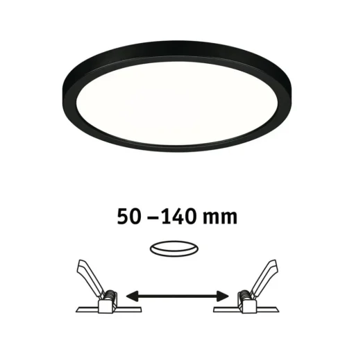Paulmann Areo LED-panel rund svart 4000K Ø17,5 cm| Downlights