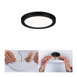 Paulmann Areo LED-panel rund svart 4000K Ø11,8cm Outlet