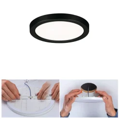 Paulmann Areo LED-panel rund svart 4000K Ø11,8cm Outlet
