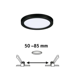 Paulmann Areo LED-panel rund svart 4000K Ø11,8cm Outlet