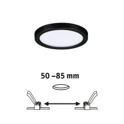 Paulmann Areo LED-panel rund svart 4000K Ø11,8cm Outlet