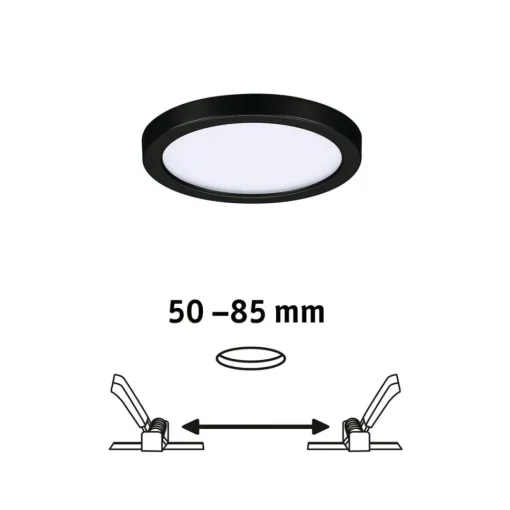 Paulmann Areo LED-panel rund svart 4000K Ø11,8cm Outlet