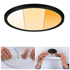 Paulmann Areo Panel dimtowarm rund svart Ø23cm| Kontorbelysning|Downlights