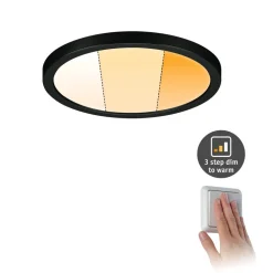 Paulmann Areo Panel dimtowarm rund svart Ø17,5 cm Outlet
