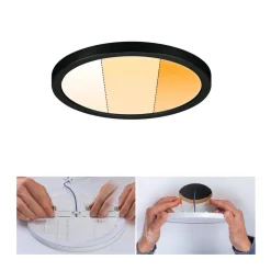 Paulmann Areo Panel dimtowarm rund svart Ø17,5 cm Outlet