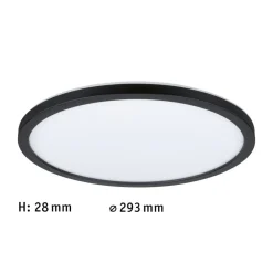 Paulmann Atria Shine Panel av/på svart 840 Ø29cm| Kontorbelysning
