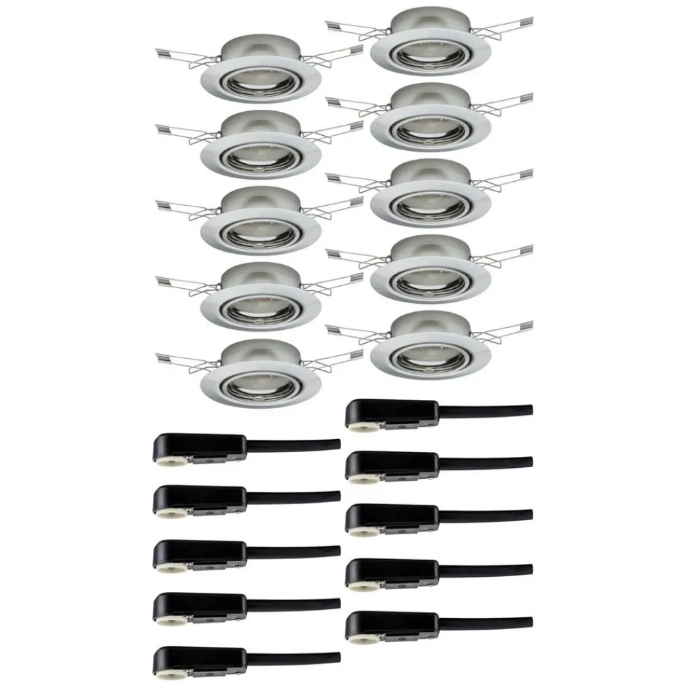 Paulmann Base downlight i 10-er-sett jern New