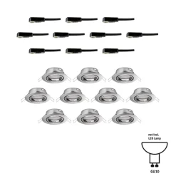 Paulmann Base downlight i 10-er-sett jern New