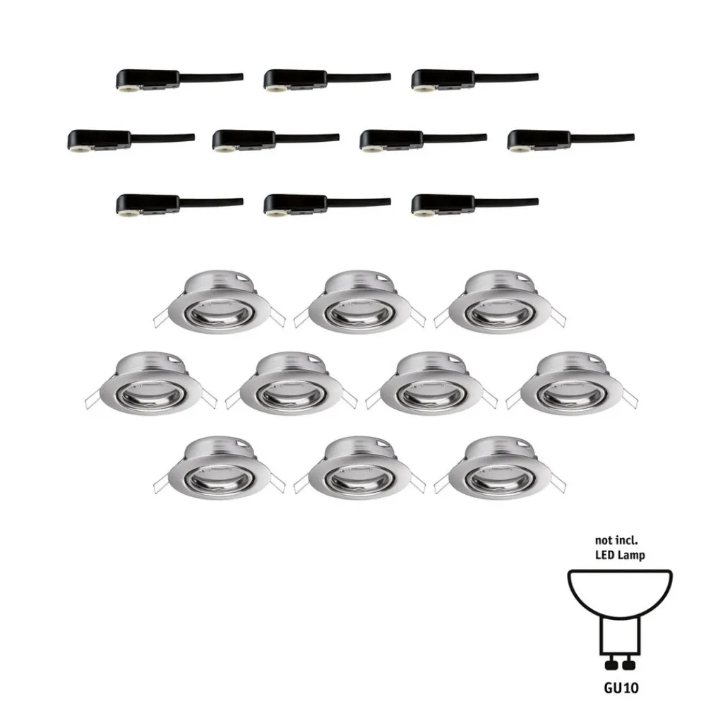 Paulmann Base downlight i 10-er-sett jern New