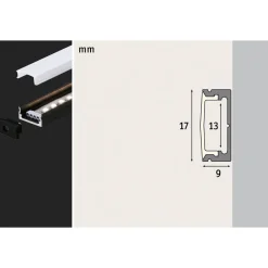 Paulmann Base profil, svart, hvit, 1 m Best