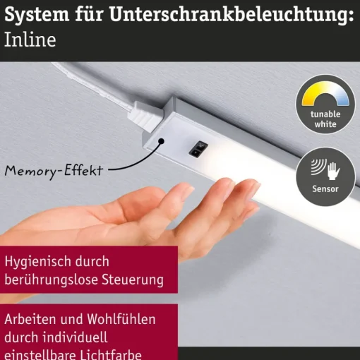 Paulmann benkbelysning Inline 2-pak startpakke krom 55 cm CCT| Led-Innendørs
