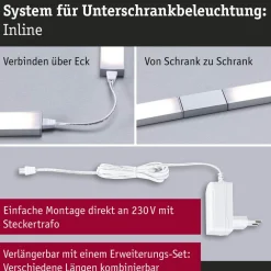 Paulmann benkbelysning Inline 2-pak startpakke krom 55 cm CCT| Led-Innendørs