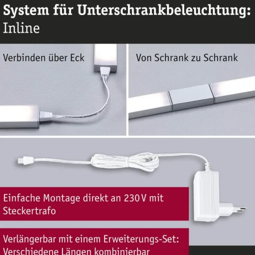 Paulmann benkbelysning Inline 2-pak startpakke krom 55 cm CCT| Led-Innendørs