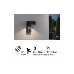Paulmann Capea utendørs LED-vegglampe med sensor| Kommersiell Utebelysning|Vegglamper Med Sensor