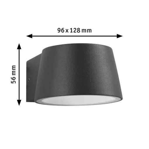 Paulmann Capea utendørs vegglampe i antrasitt aluminium| Kommersiell Utebelysning|Led-Utendørs