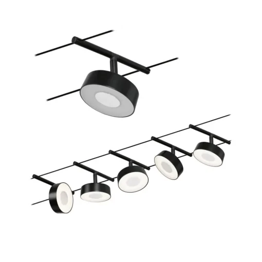 Paulmann Circle LED-vaiersystem 5 lysk. matt svart| Kontorbelysning
