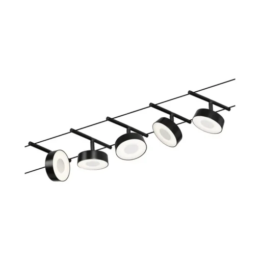 Paulmann Circle LED-vaiersystem 5 lysk. matt svart| Kontorbelysning