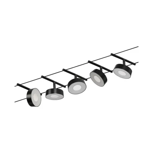 Paulmann Circle LED-vaiersystem 5 lysk. matt svart| Kontorbelysning