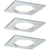 Paulmann Coin Slim LED-downlight, 3-er kantet alu| Downlights